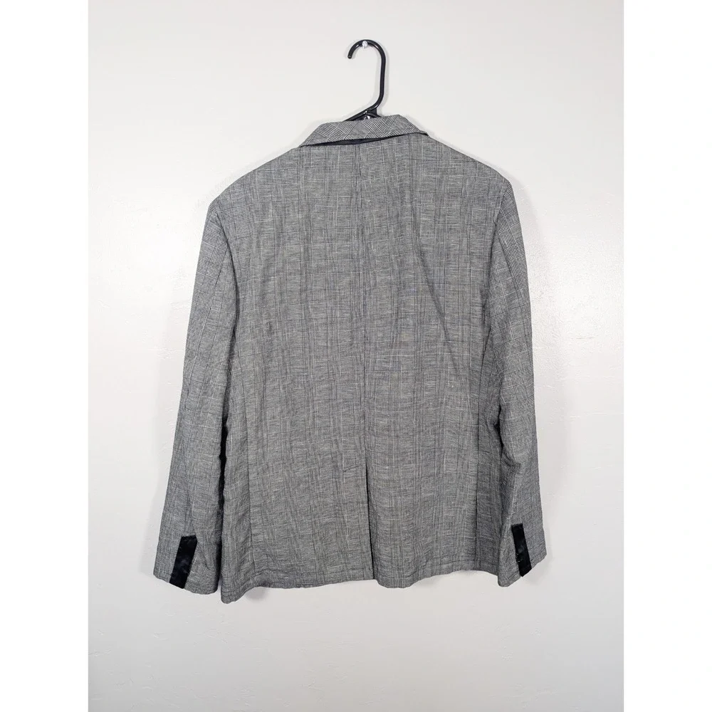 JOHN VARVATOS Jacket 50 Hook‎ Gray plaid Cotton linen